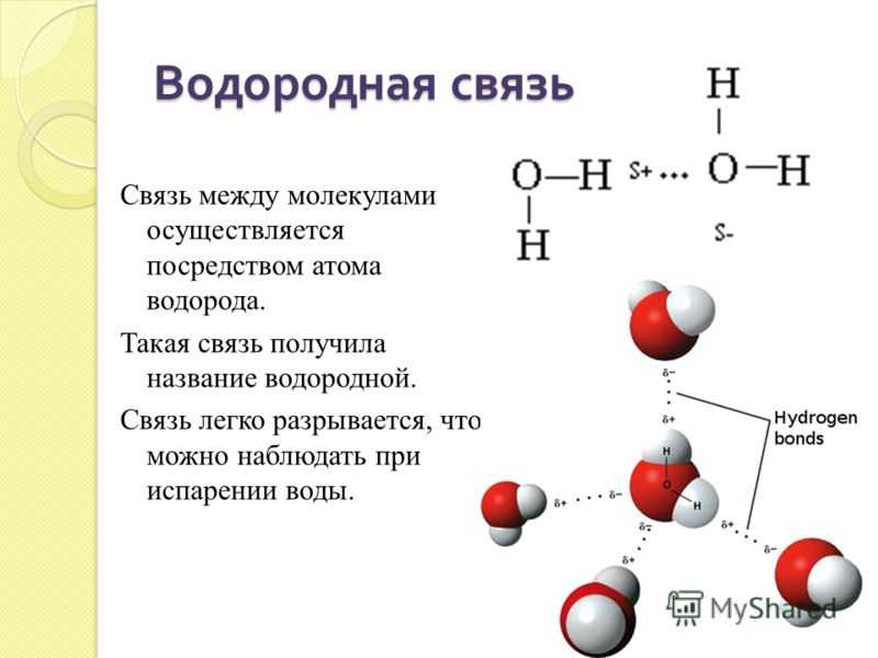 Химическая водородная связь: примеры