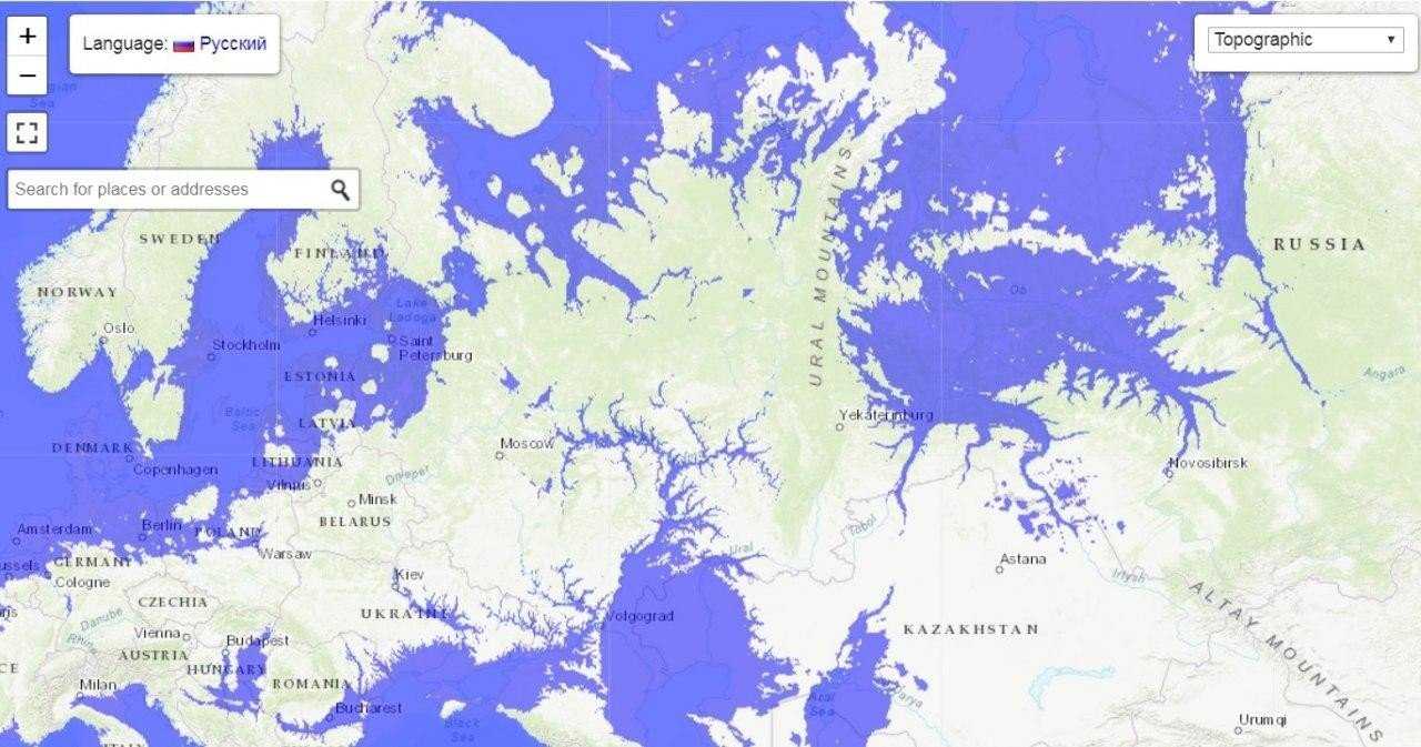 Интерактивная карта затопления земли - 96 фото