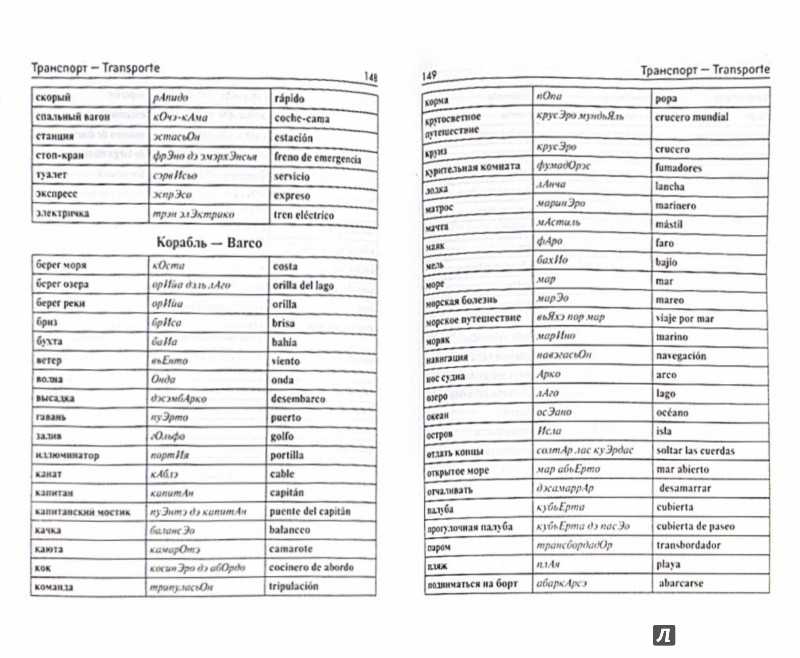 Испанский словарь-разговорник с переводом на русский