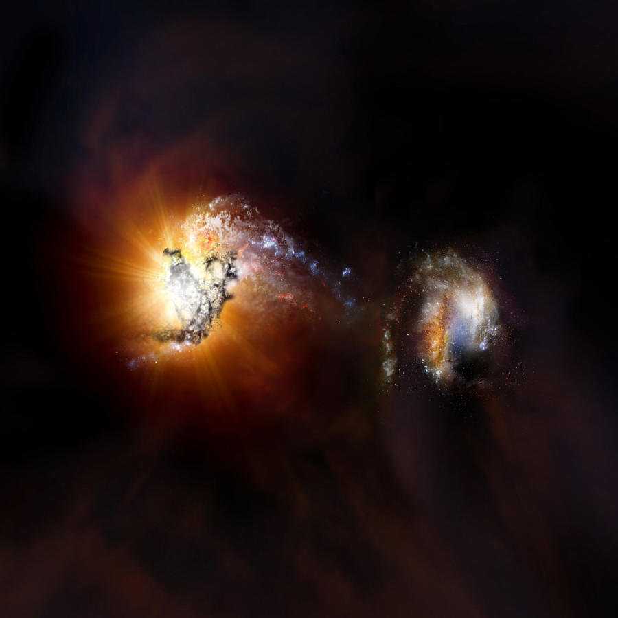 Галактики могут терять темную материю во время столкновений