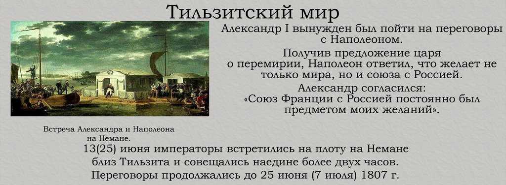 Тильзитский мир 1807 года - причины, условия и последствия мирного договора